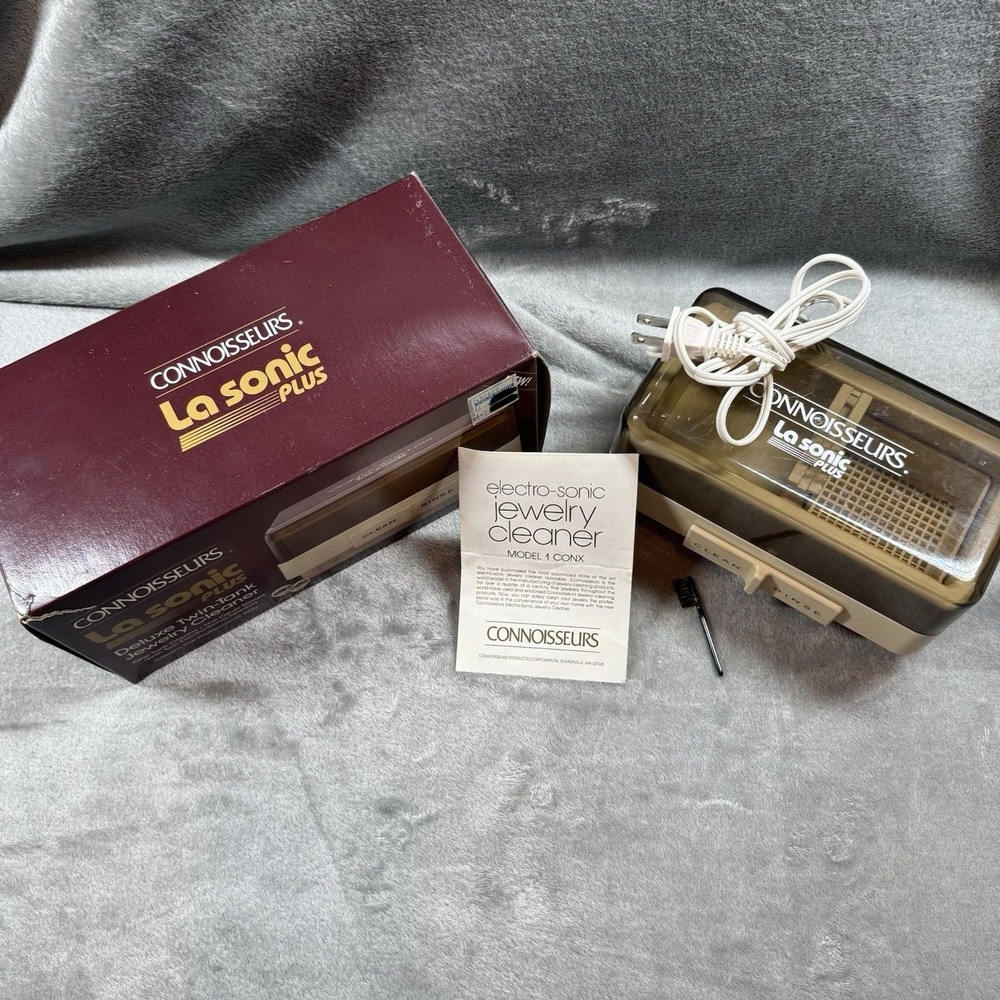 VTG Connoisseurs La Sonic Plus Deluxe Twin Tank Jewelry Cleaner Two Elect Speeds - Picture 1 of 6